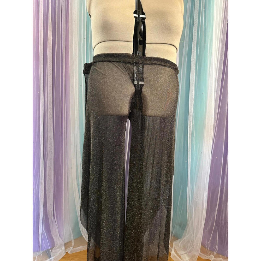 Thicc Original - Gold Glitter Mesh Pants